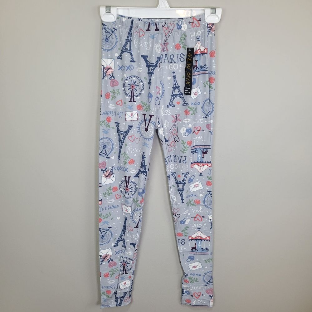 New Mix Paris Themed Leggings One Size Fits All